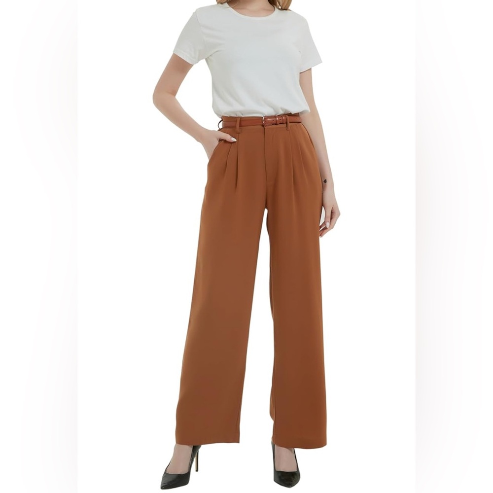 Brown/Rust Wide-Leg Pants